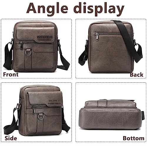 PALAY® Sling Bag for Men PU Leather Side Bag for Men Messenger Bags Satchel Crossbody Bag for Travel Office Business College