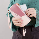 SANNIDHI® Women's Long Wallet Tassel PU Leather Multi- Slots Girls Zipper Coin Large Purse Wallet for Women(Pink)