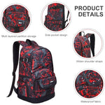 PALAY® Large School Backpack 16 inches Laptop Backpack Student Fashion Backpack Printed Travel Backpack Laptop Backpack Multi-Compartment Large Capacity School Backpack