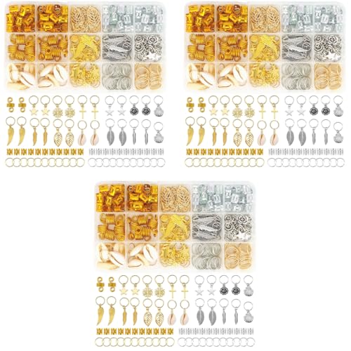 PALAY® 220 PCS Hair Jewelry for Women Braids Alloy Charms Dreadlocks Extension Metal Pendants Rings Cuffs Clips Accessories Girls