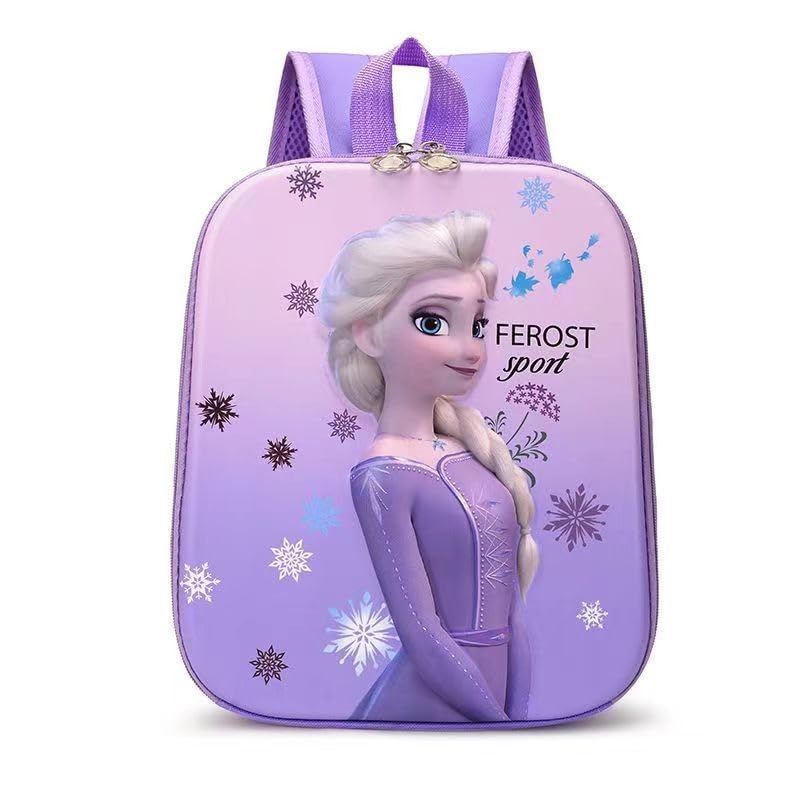 PALAY® Kindergarten Backpack for Girls Purple Princess Elsa Backpack for School Girls Small Waterproof Bookbag Backpack for Preschool Girls Children's Day Gift School Gift for Girls Age 2-5 Years