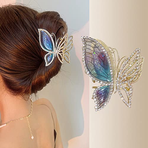 PALAY® Hair Claw Clips for Women Stylish Latest Sparkly Butterfly Clutcher for Women Hair Jaw Clips Fancy Non-Slip Metal Strong Hold Hair Bun Styling Hair Accessories for Women and Girls