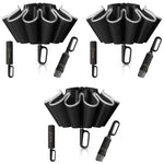 PALAY Umbrella for Travel featuring 50 Inch Canopy with Award Winning Carabiner Handle | Black