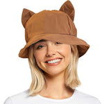 PALAY Cotton Bucket Sun Hat for Women featuring Frog Embroidery and Foldable Design | Green