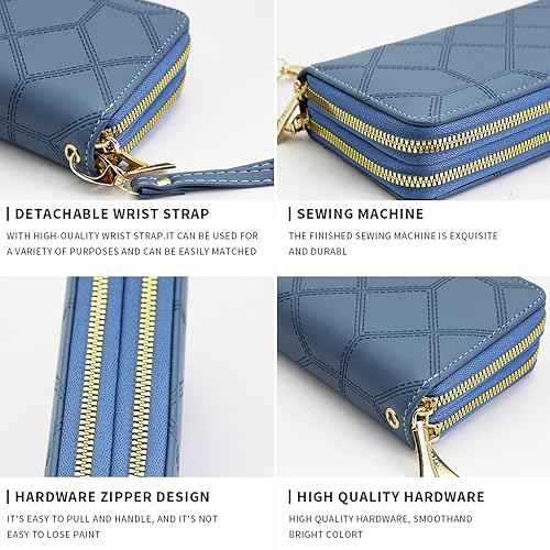 PALAY® Women Purse PU Leather Long Wallet for Women RFID Card Bag Phone Bag Clutch Bag Hand Bag with Hand Strap Fashion Women Wallet Cluntch Bag Gift for Women