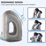 PALAY® Inflatable Travel Pillow, Airplane Neck Pillow Comfortably Supports Head And Chin For Airplanes, Trains, Cars And Office Napping, Grey, Polyvinyl Chloride, One size