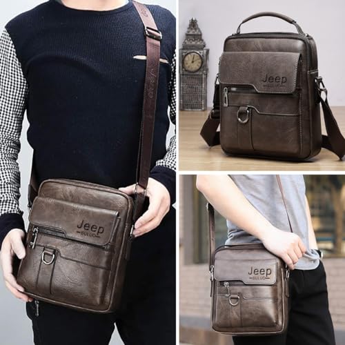 PALAY® Sling Bag for Men PU Leather Side Bag for Men Messenger Bags Satchel Crossbody Bag for Travel Office Business College