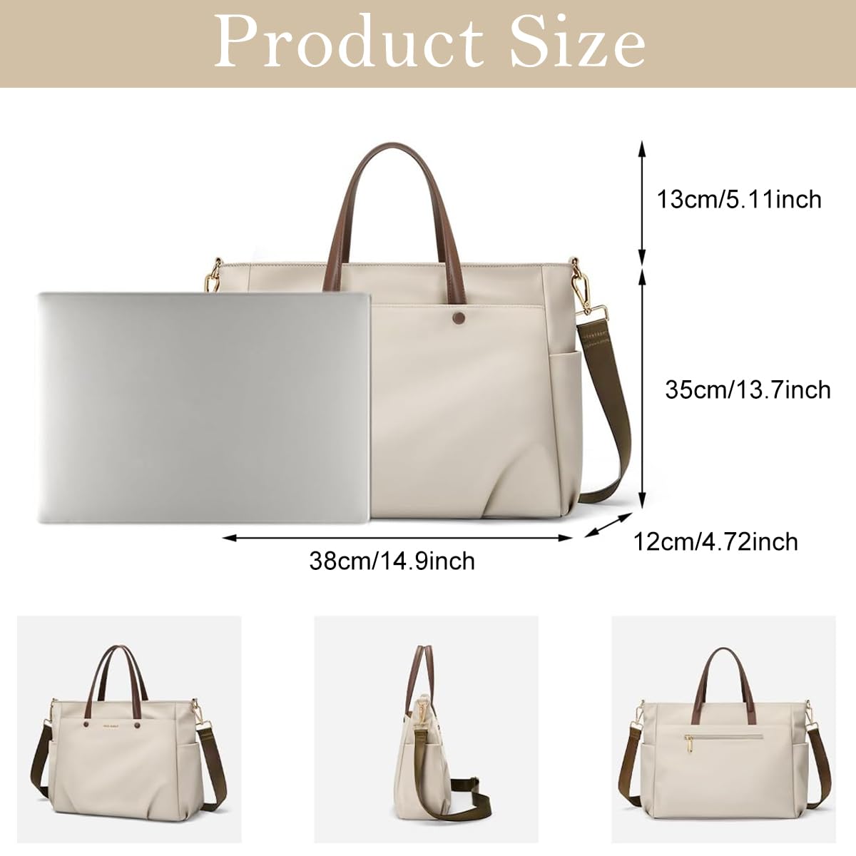 PALAY Tote Bag for Women 16.5 in Large Handbag with Removable Strap & Waterproof Oxford Fabric | Ideal for Office and Daily Use