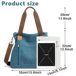 PALAY® Handbags for Women Canvas Tote Bag Large Capacity Hobo Bags for Women Girls with Detachable Shoulder Strap Women Bag for Shopping, School