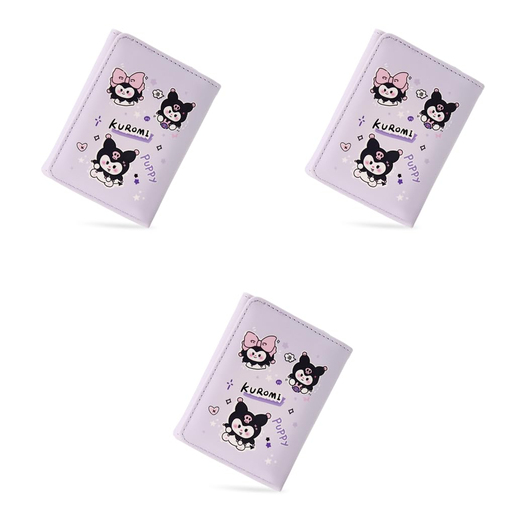 PALAY Girls Wallet featuring Kawaii Sanrio Kuromi Cartoon Design in Purple 3PCS Set | Cute Gift