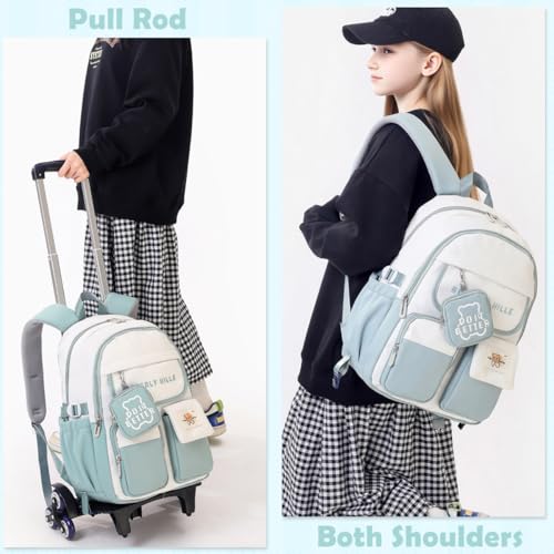 PALAY® School Backpacks for Girls with Wheels Children's Backpack Lightweight School Bags Waterproof Backpacks for Girls