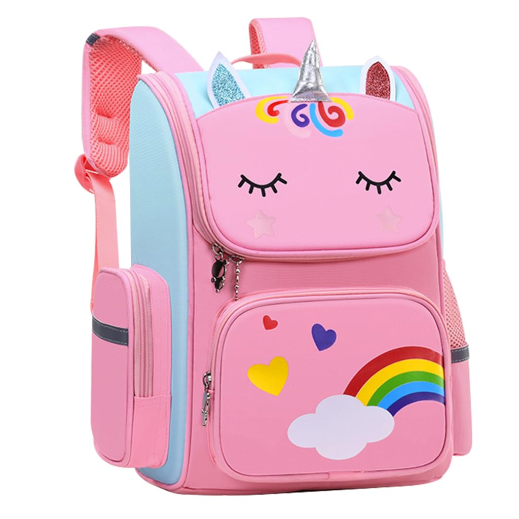 PALAY Girls School Backpack for Primary Students featuring 39×24×12cm Capacity and Ergonomic Breathable Back | Waterproof Oxford Cloth Unicorn Design