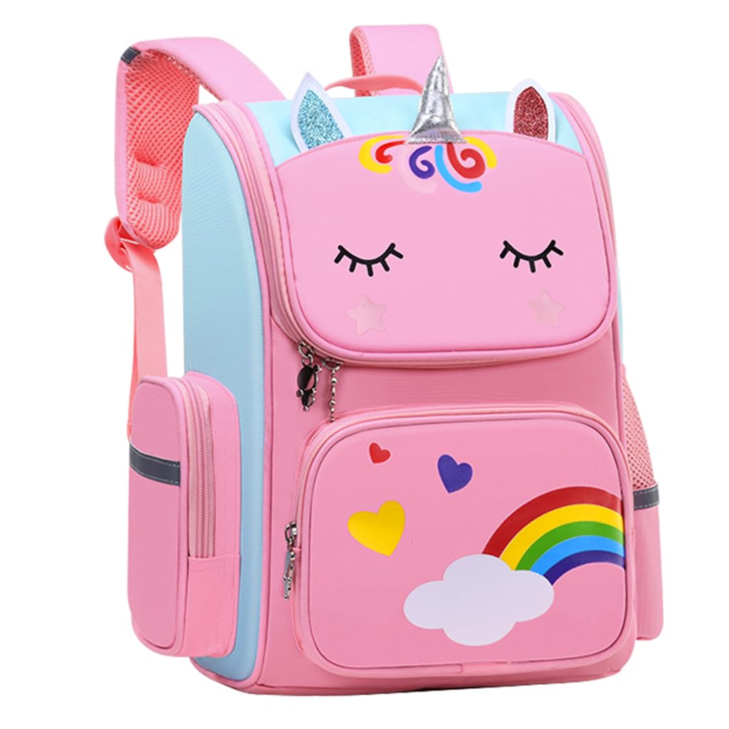 PALAY® Girls School Backpack Unicorn Cartoon Backpack Primary Bookbag Waterproof Backpack for School