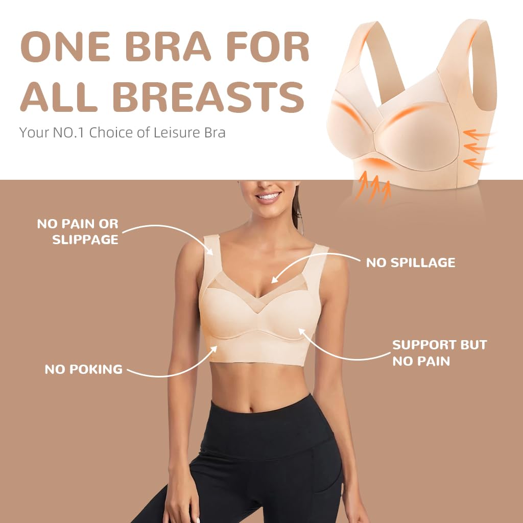 PALAY Seamless Bra for Women with 0.2 cm Ice Silk Fabric and Wireless 360° Stretch | Push-Up Comfort