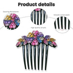 PALAY® 2 Pack Hair Comb Clips for Hair for Women, Rhinestone Flower Hair Clips for Women Ladies, Stylish Slide Hairpins Bride Hair Bun Accessories