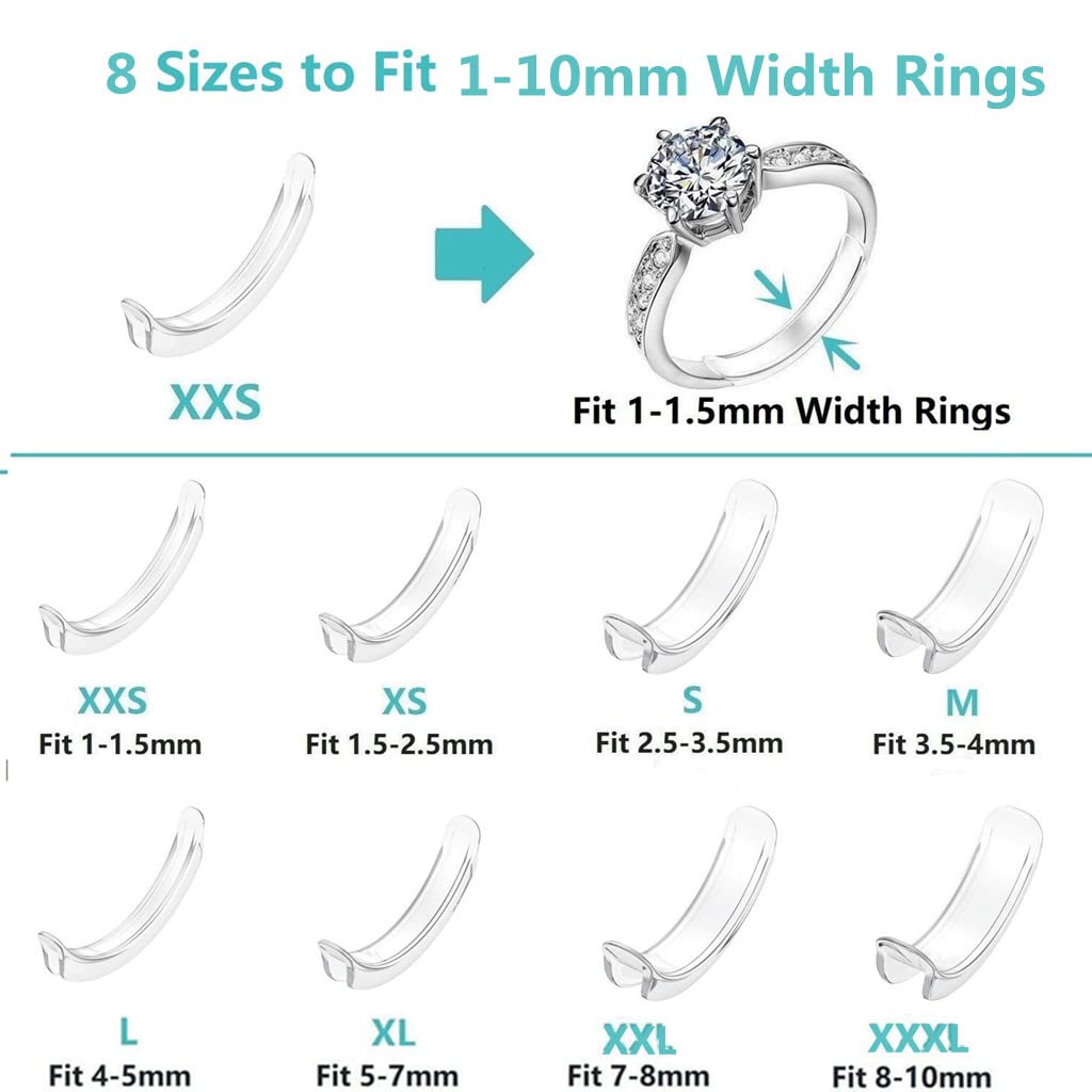 PALAY Ring Size Adjuster for Loose Rings featuring 16PCS and Transparent Silicone Design