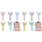 PALAY Telephone Wire Hair Band for Kids with Elastic Spiral Design featuring Butterfly Charms 2 PCS