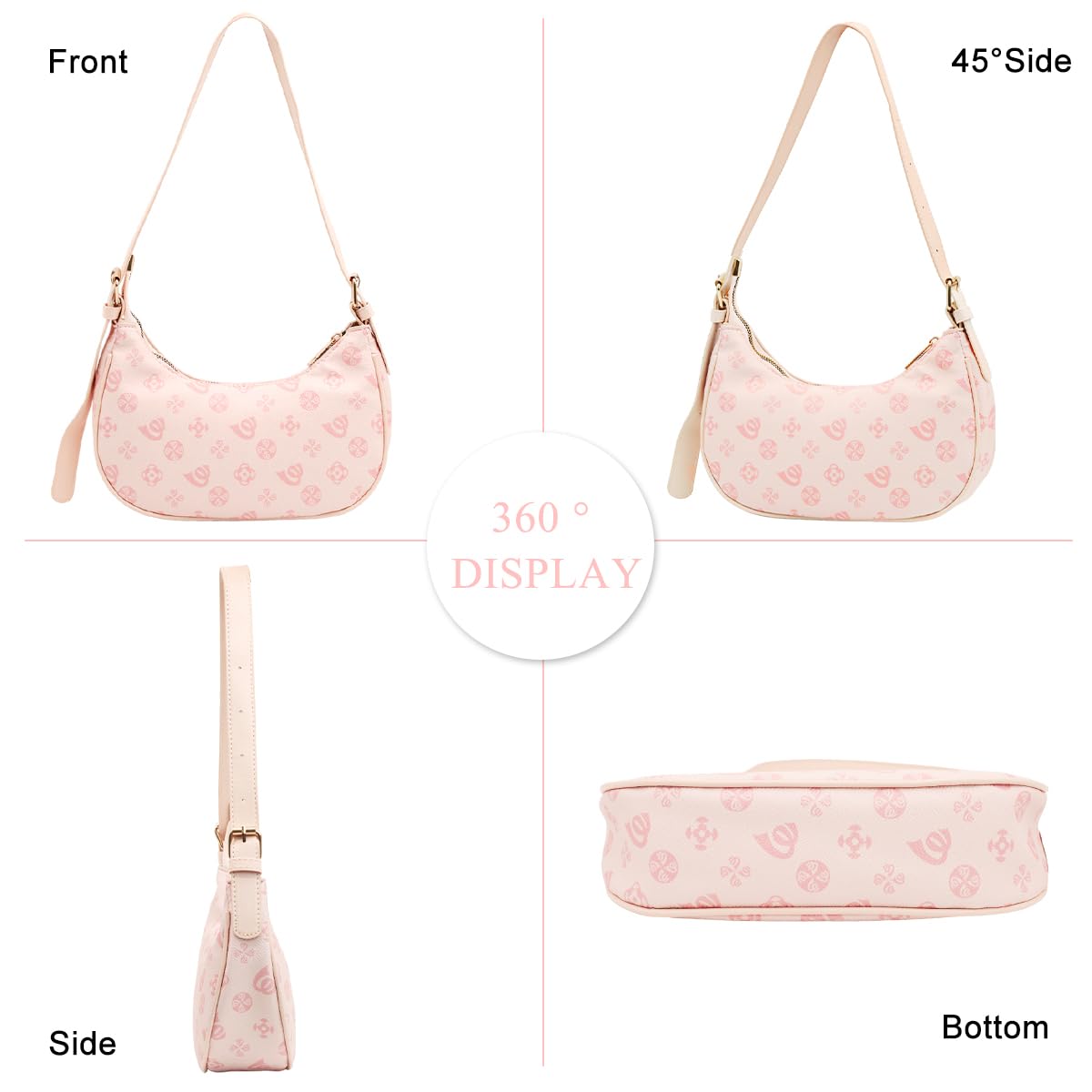 PALAY Women Shoulder Bag featuring Embossed Pattern and PU Leather | Aesthetic Coquette Style