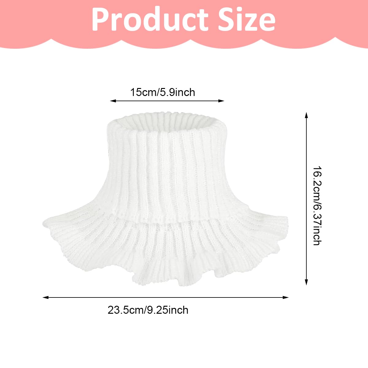 PALAY Fake Collar for Women with Knitted Turtleneck Design in Yellow & White | Winter Neck Warmer