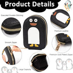 PALAY® Girls Card Bag Travel Card Holder with 10 Compartments Wallet Organizer Bag Zipper Pouch PU Cartoon Penguin Zipper Card Bag RFID Blocking Travel Card Holder 2 PCS