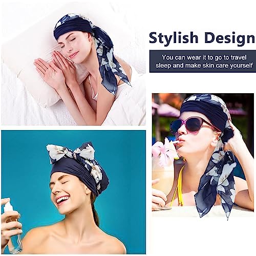 PALAY® Chiffon Head Scarf for Women Stretchy Headwear Fashion Floral Print Headwrap Chemo Cap Headwear Hair Turban Cap for Women Headwear