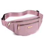 PALAY Waist Bag for Women with 4 Zipper Pockets 11.8×2.36×5.5 in and Adjustable Strap Pink