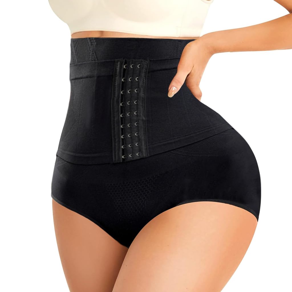 PALAY Shapewear Tummy Control Panties for Women with 3 Row Buckle Design & Neoprene Material | XL Plus Size Body Shaper for Postpartum Recovery