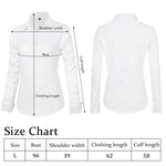 PALAY® Women's Long Sleeve Classic-Fit Dress Shirts Button Down Wrinkle-Free Stretch Executive Solid Casual Work Office Blouse Top, L