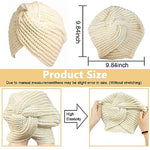 PALAY® Turban Cap Winter Cap for Women Woolen Cap for Women Winter Warm Caps Fashion Knitting Hat Stretchy Knitting Couple Cap Crochet Cap Gift Winter Clothes for Women (Beige)