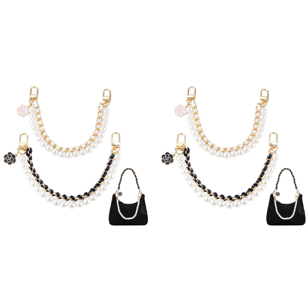 PALAY Bag Straps for Handbags featuring 10.2 in Dual Layered Pearl & Metal Chain | Stylish Extender