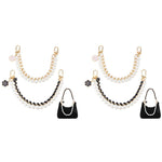 PALAY Bag Straps for Handbags featuring 10.2 in Dual Layered Pearl & Metal Chain | Stylish Extender
