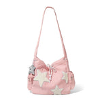 PALAY Crossbody Bag for Women with Adjustable Strap and 38x30x12cm Capacity | Pink Corduroy Y2K Style