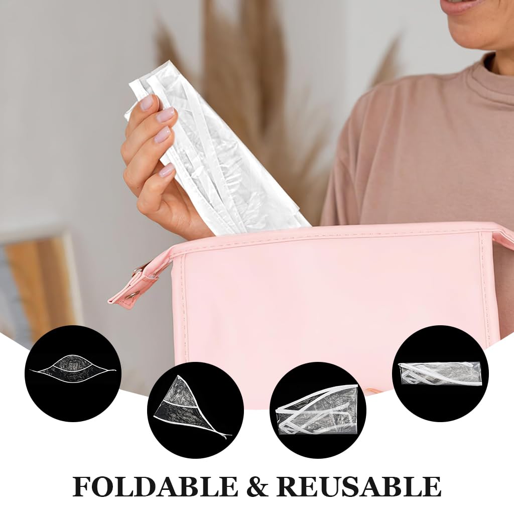 PALAY Women Rain Bonnet Set for Travel with Easy Tie-up Wide Brim and PE Waterproof Cover | 6pcs