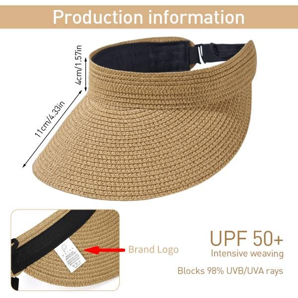 PALAY Womens Sun Visor Hat for Summer with Adjustable Strap and UPF 50 Protection | 3 PCS