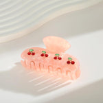 PALAY Hair Claw Clips for Women featuring Cherry Rhinestone Charms with Acrylic Jaw | Elegant Everyday Hair Accessory
