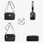 PALAY Phone Sling Bag with Triple Layer Zip Compartments and Detachable Strap 20x8x13cm Black