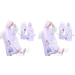 PALAY Raincoat for Kids Girls with Hood and Pockets featuring Elsa Cartoon Print | Knee Length Eva Poncho