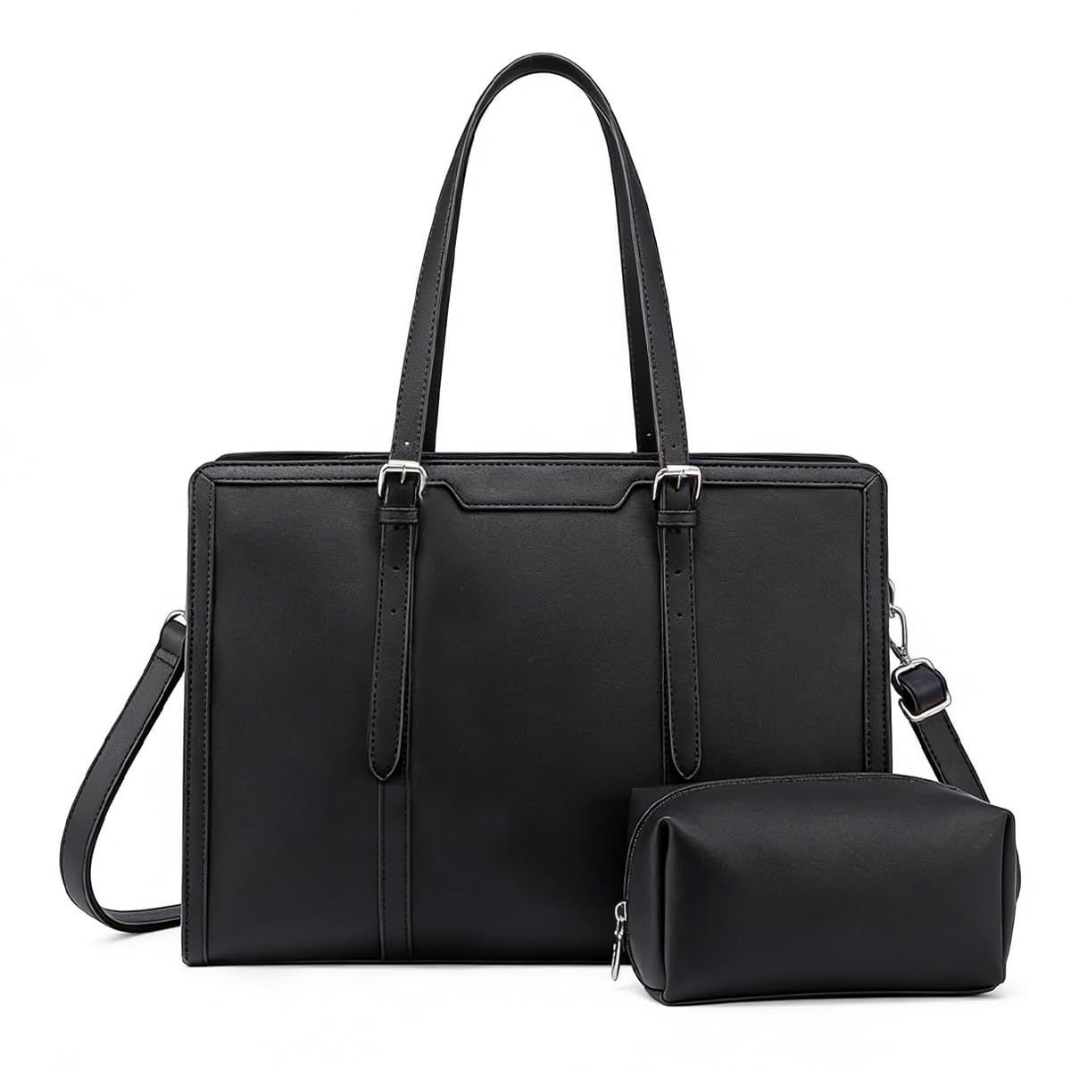PALAY® Laptop Bag for Women 15.6 inch Lightweight PU Laptop Tote Bag, Large Capacity Computer bag with Clutch Purse for Business, Work, Office, Travel, School,Casual