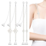 PALAY Pearl Bra Straps for Women featuring Floral Beads and Adjustable 12.4 in Design | Chic Replacement for Dresses