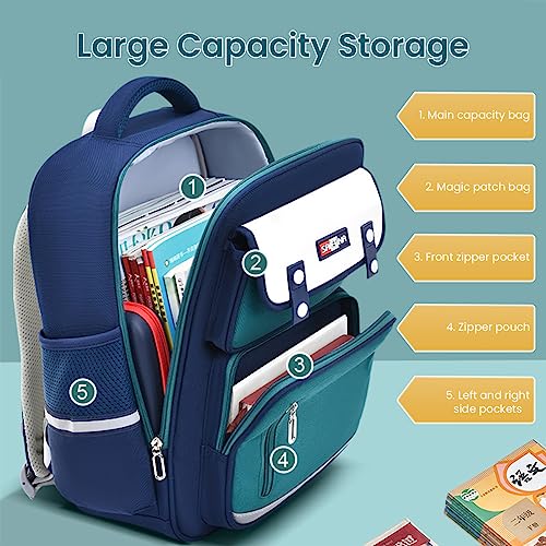 PALAY® School Bags for Boys & Girls Waterproof School Backpack For Travel, Camping, Burden-relief School Bag for Kids Girl 5-10 Years Old Casual Backpack