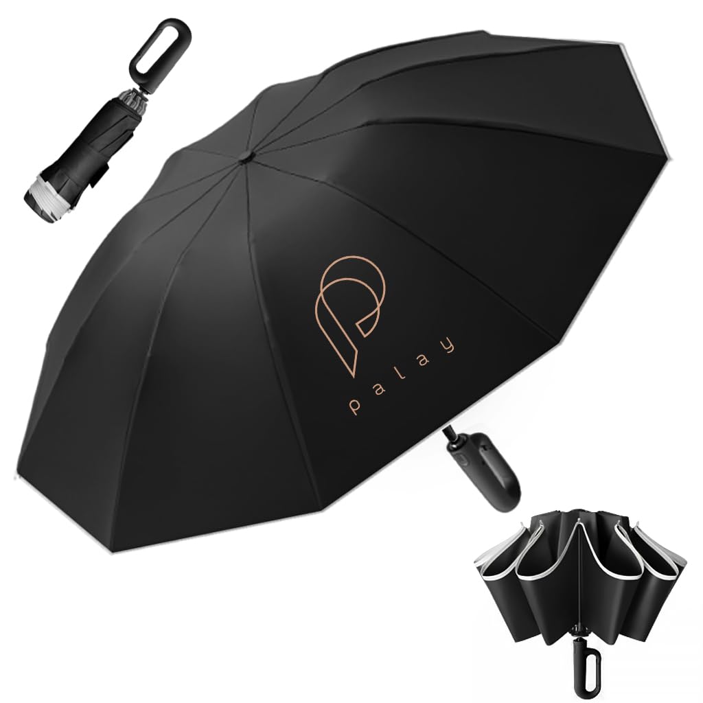 PALAY Umbrella for Travel and Commuting with 50 in Canopy and 10 Dual Ribs | Auto Open Close