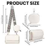 PALAY Women Bag for Everyday Use with Detachable Webbing Strap and Phone Pouch | White PU Crossbody Purse