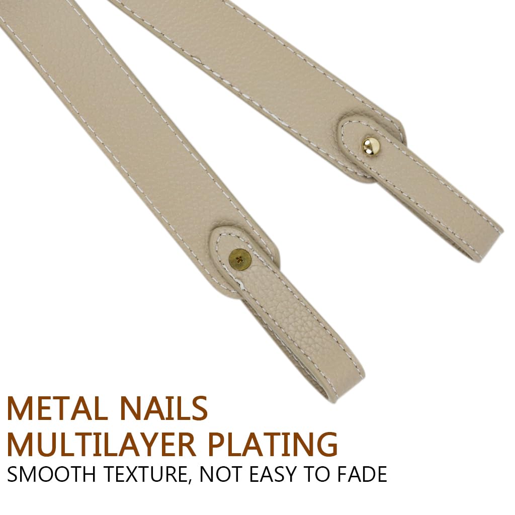 PALAY Purse Bag Handles for Shoulder and Crossbody Bags with Snap Button Closure | 23.6 in Adjustable PU Straps in Black & Beige