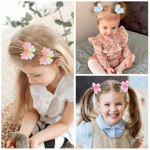 PALAY® Hair Bows for Kids Girls Cute Bow Hair Clips for Girls Barrettes Hair Accessories for Girl Teens (Butterfly)