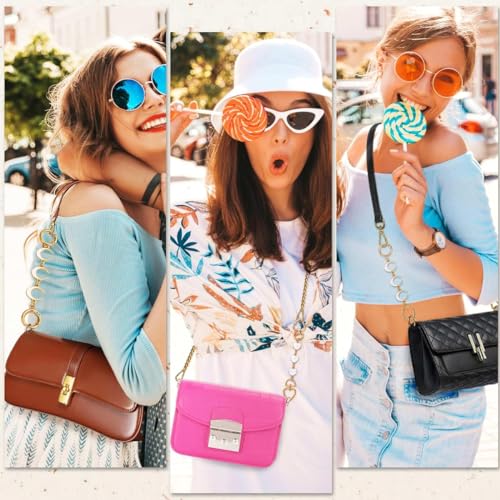 PALAY® 4PCS Bag Straps for Sling Purse Extender Chain Cute Charm Golden Strap for Bags Quick Connection Replacement Accessories for Handbag