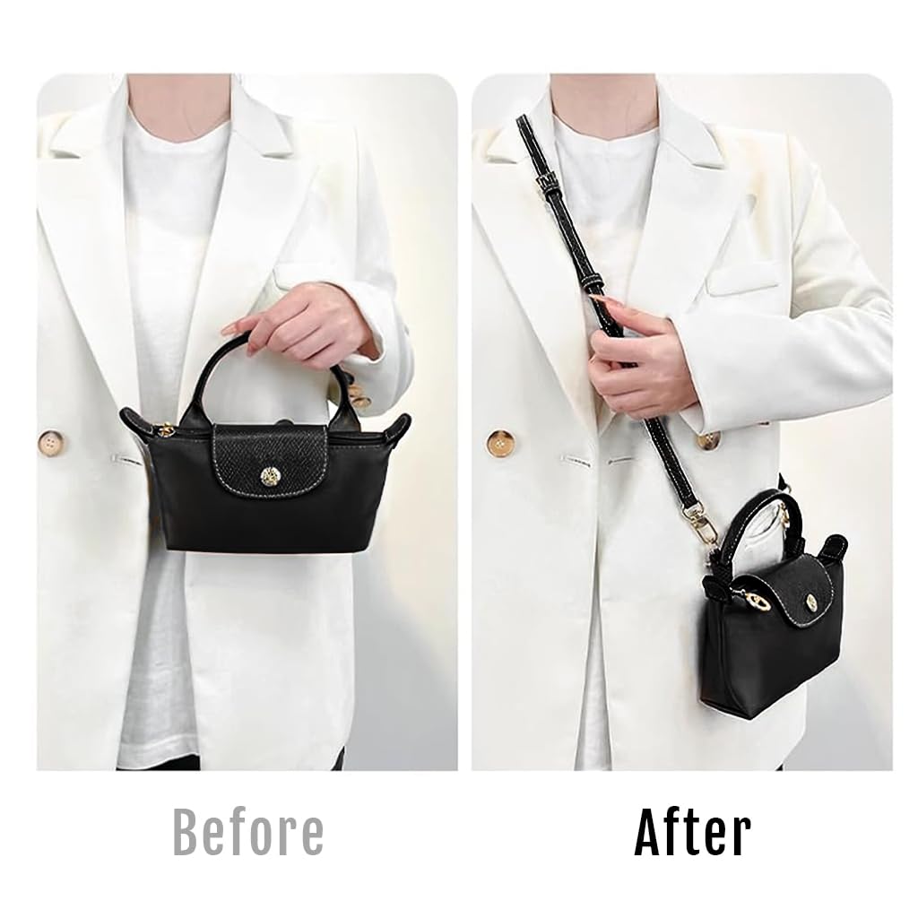 PALAY Bag Leather Strap Replacement for Crossbody or Shoulder Bags featuring 47 in Adjustable Quick Release PU Leather Design Black 2PCS