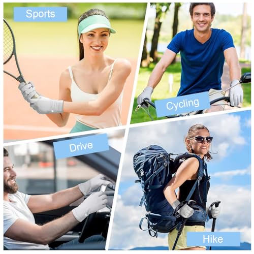 PALAY® Ice Silk Gloves Women Sun Protection Anti-Skid Breathable Touch Screen Bike Riding Cycling Summer Cooling Grey 3PCS