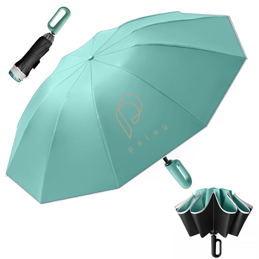 PALAY Umbrella for Travel and Daily Use with 50 in Canopy and 20 Rib Windproof Frame | Automatic Open Close and Reflective Strap