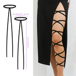 PALAY® Leg Wraps One Pair of Non-Slip Black Leg Wraps Stylish Women Stretchy Leg Wrap Ribbons