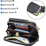 PALAY® Women Crossbody Phone Bag Ladies Wallet Small Soft PU Leather Cell Phone Purse Mini Shoulder Bag with Strap Card Slots (Black)